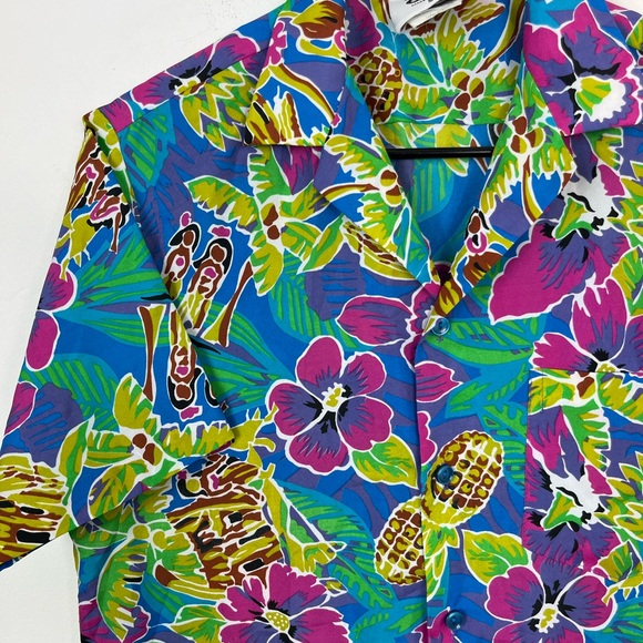 Vintage Hilo Hattie 80s Hawaiian Tropical Button Down Shirt Sz S - Picture 2 of 8
